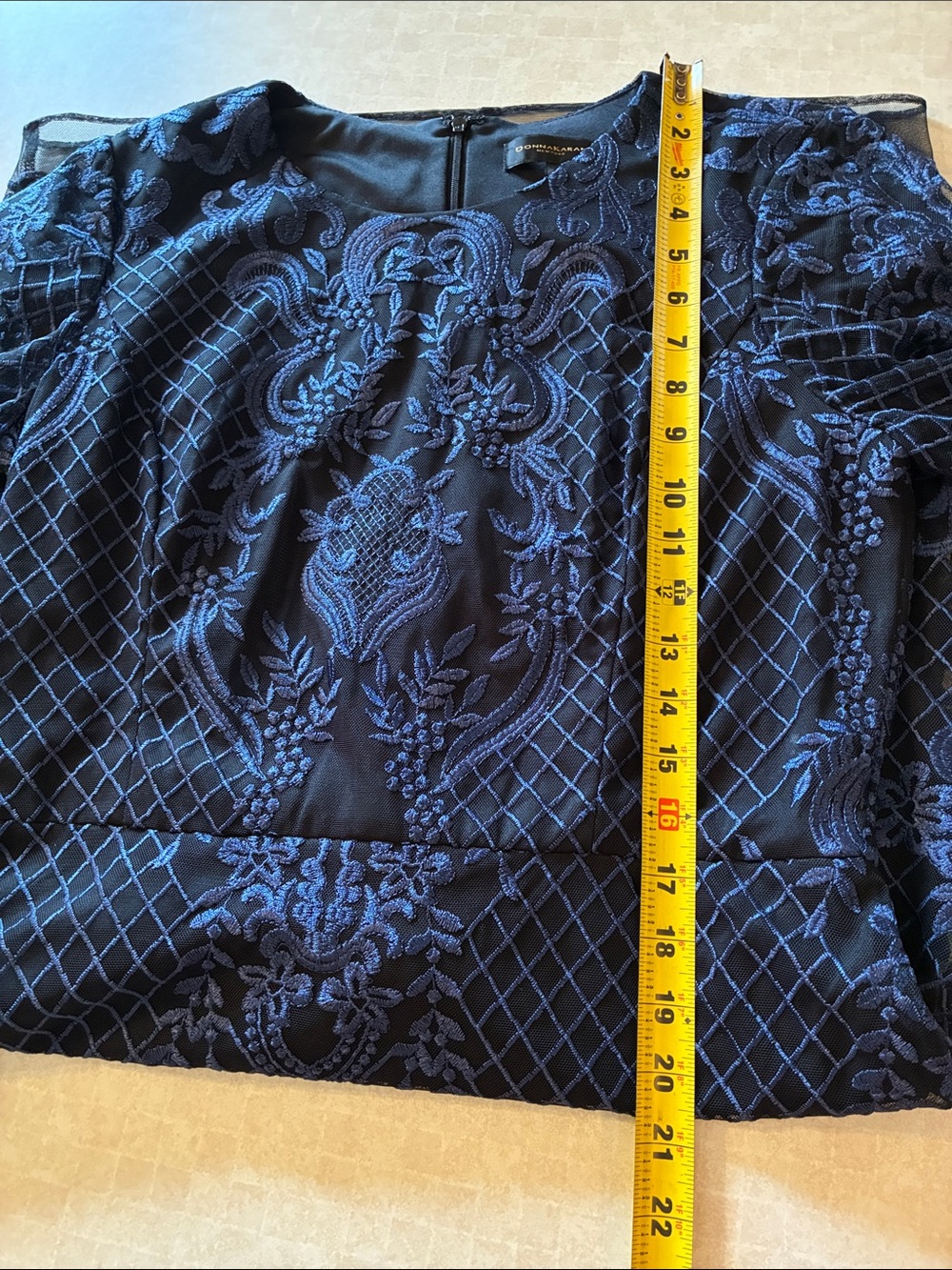 Donna Karan New York Black/Blue Lace Dress 12 - Picture 13 of 13